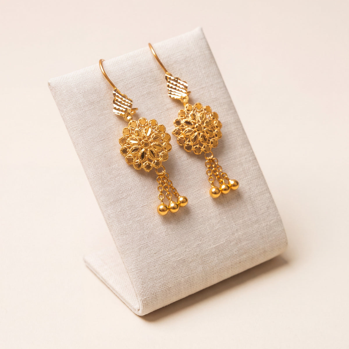 RP Earrings 1 – 3 ball dangles, 925 silver 24K gold plated