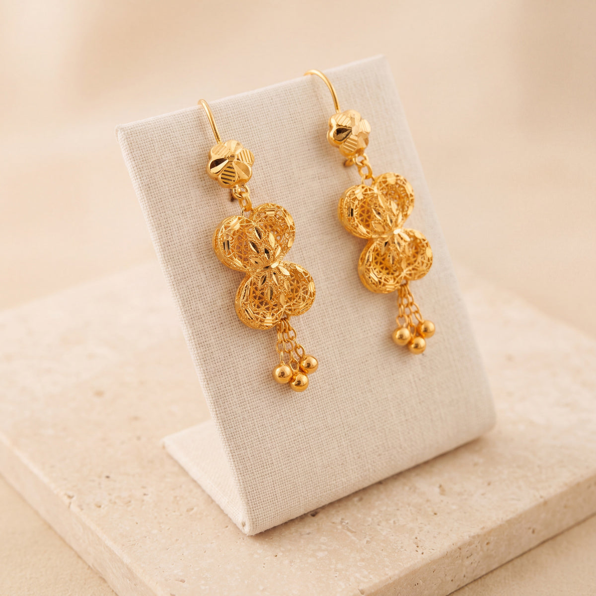 RP Earrings 11 on travertine