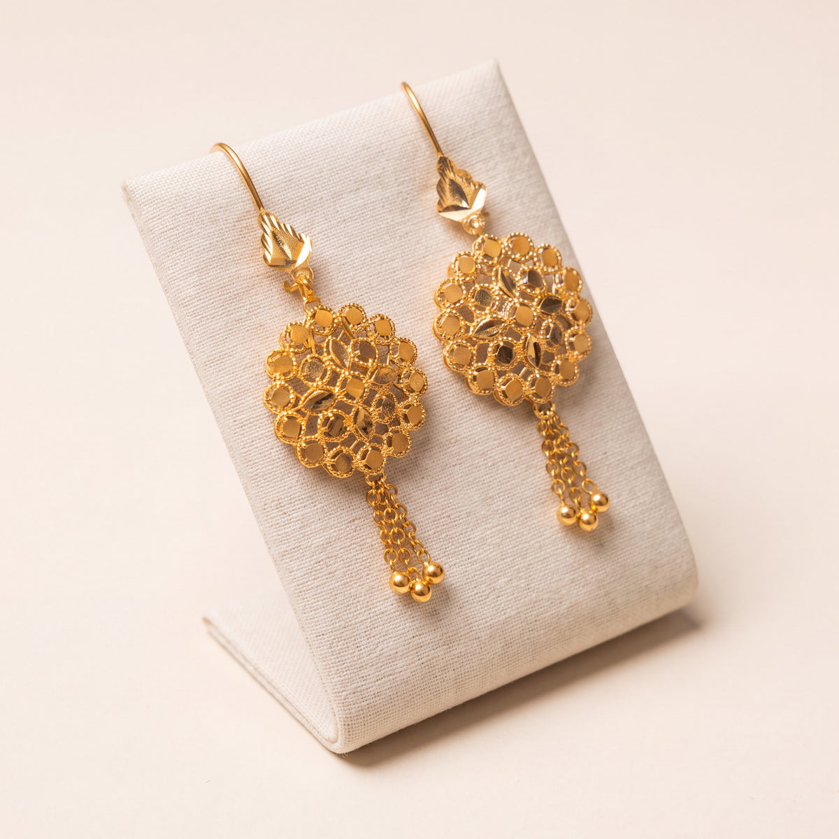 RP Earrings 4 – Leaf top, 925 silver 24K gold plated