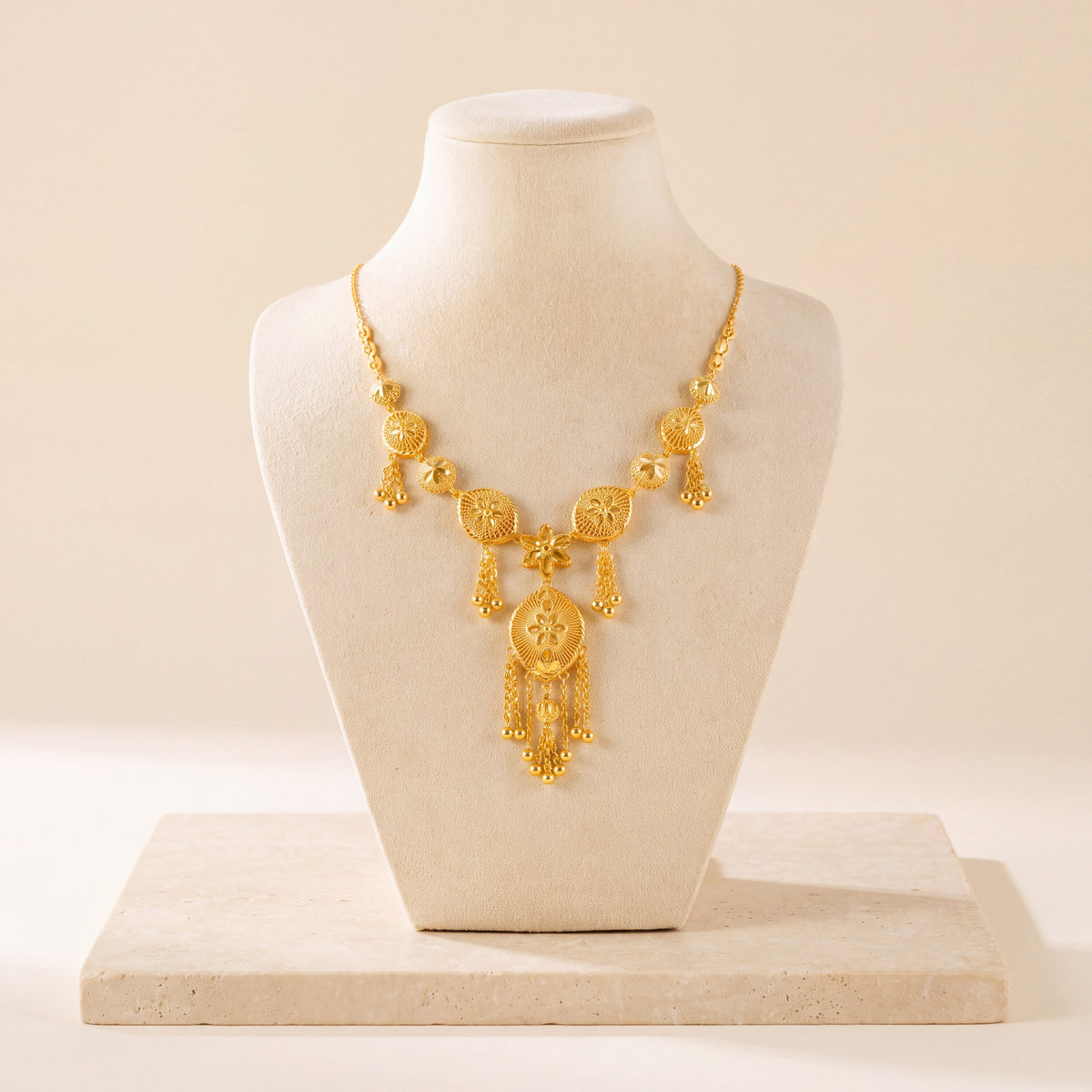RP Necklace 12 on travertine