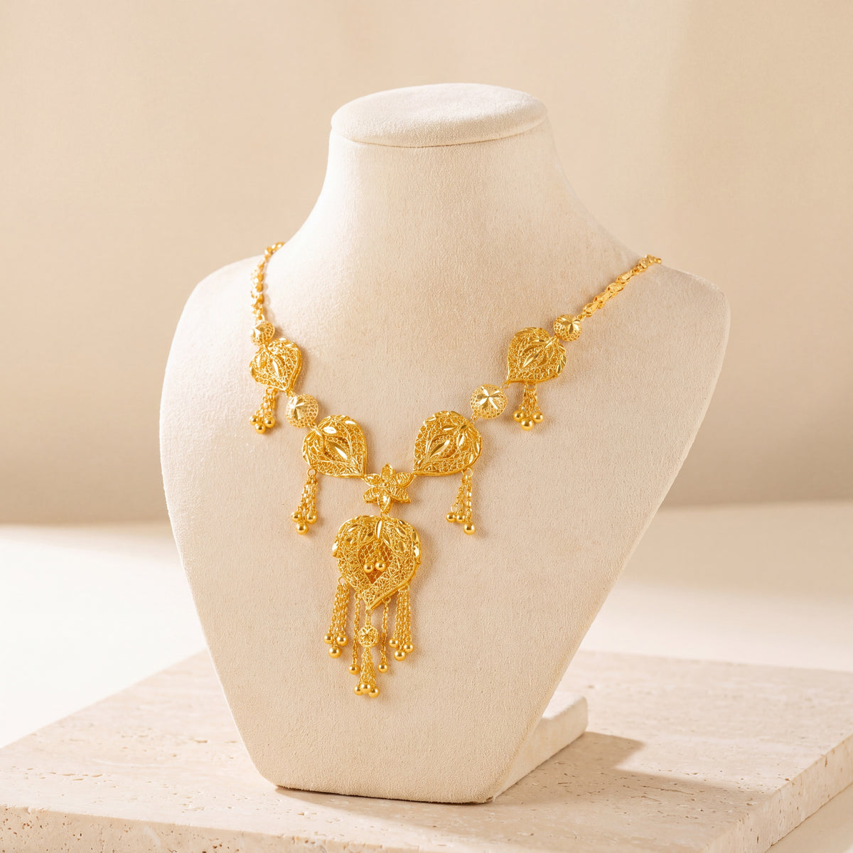 RP Necklace 13 on travertine