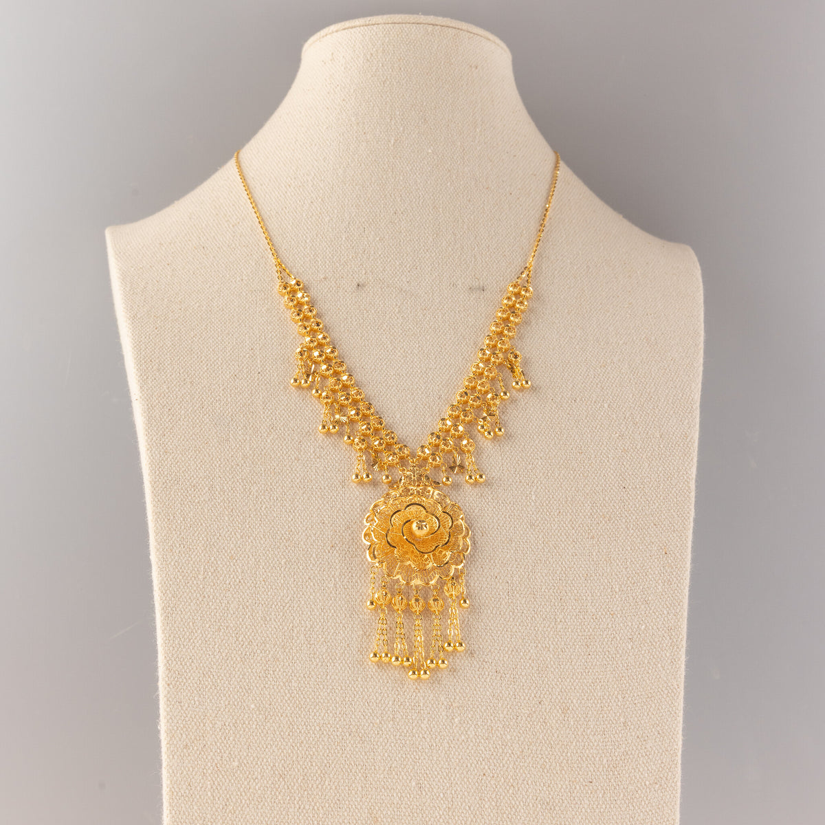 RP Necklace (D16) - 925 Silver & 24K Gold Plated - Falaq Jewellery Oman