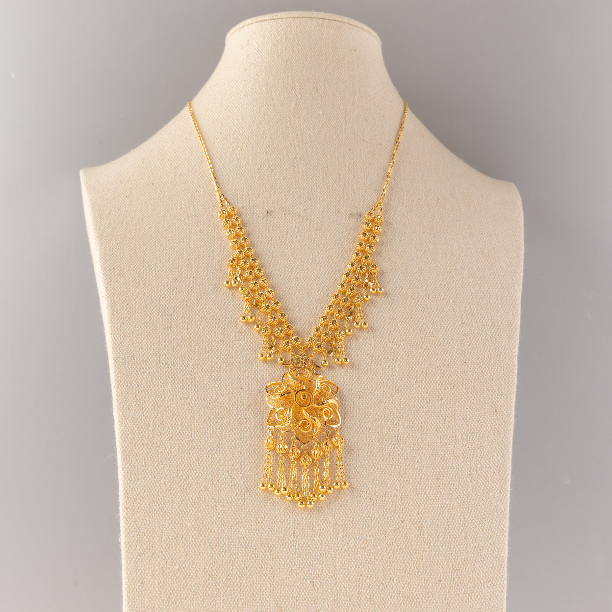 RP Necklace (D17) - 925 Silver & 24K Gold Plated - Falaq Jewellery Oman