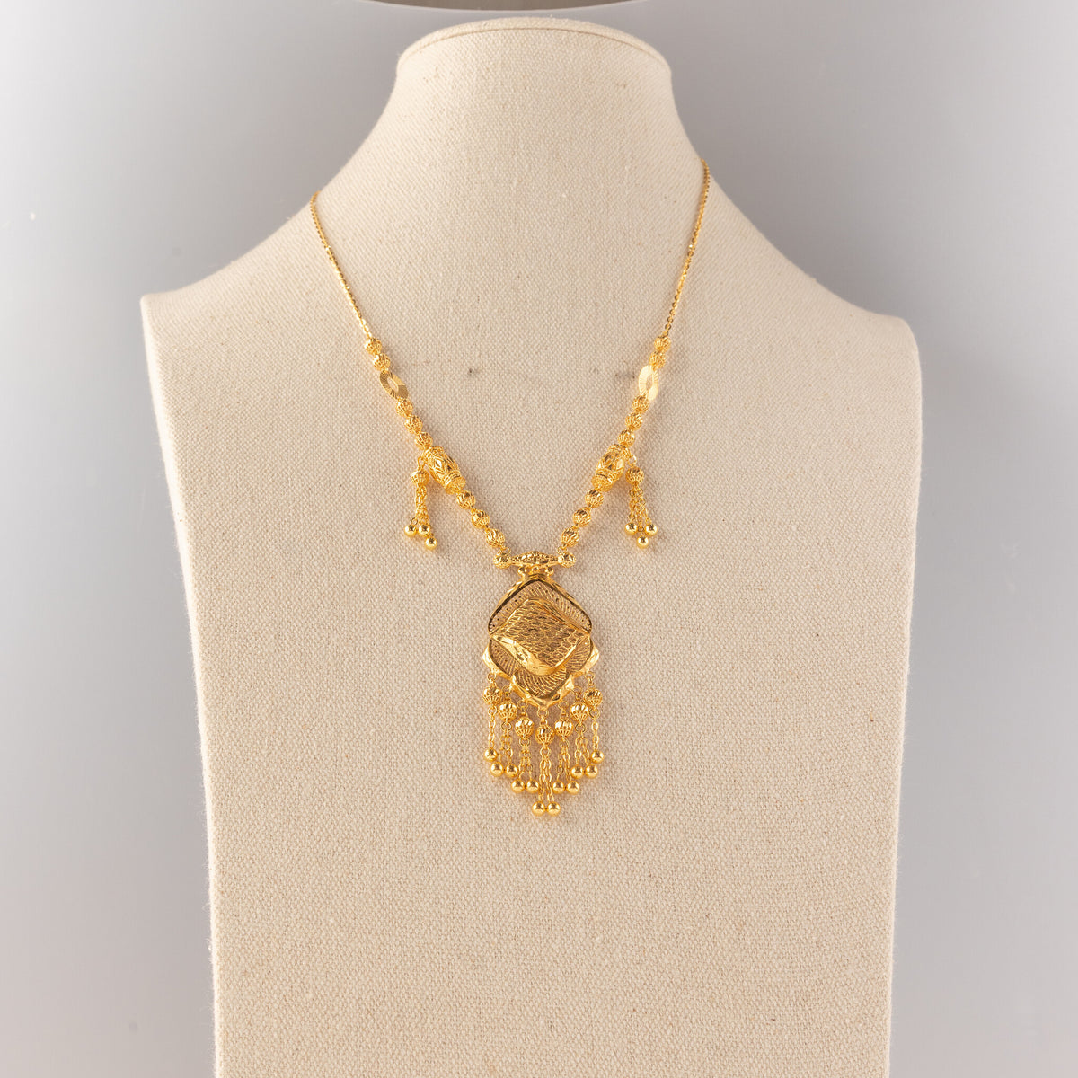 RP Necklace (D21) - 925 Silver & 24K Gold Plated - Falaq Jewellery Oman