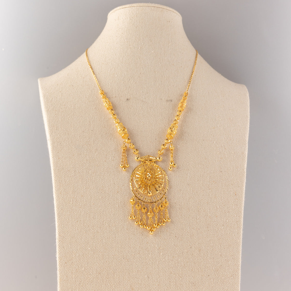 RP Necklace (D23) - 925 Silver & 24K Gold Plated - Falaq Jewellery Oman