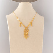 RP Necklace (D27) - 925 Silver & 24K Gold Plated - Falaq Jewellery Oman