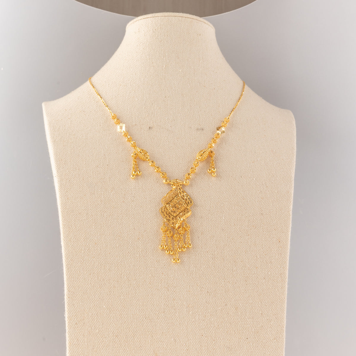 RP Necklace (D27) - 925 Silver & 24K Gold Plated - Falaq Jewellery Oman
