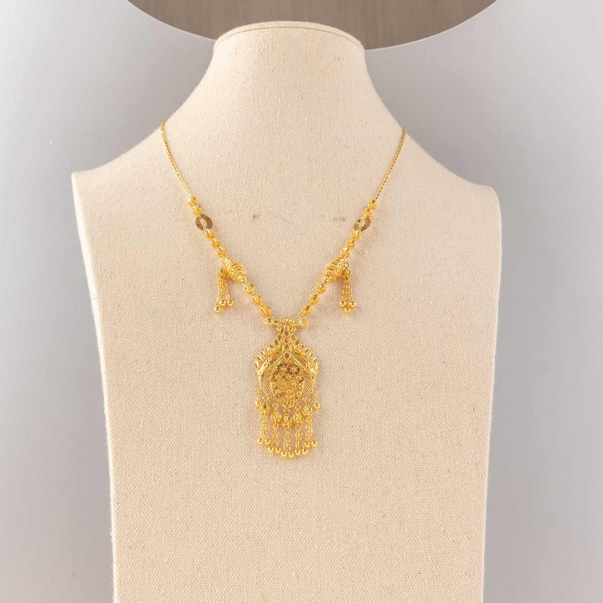 RP Necklace (D28) - 925 Silver & 24K Gold Plated - Falaq Jewellery Oman
