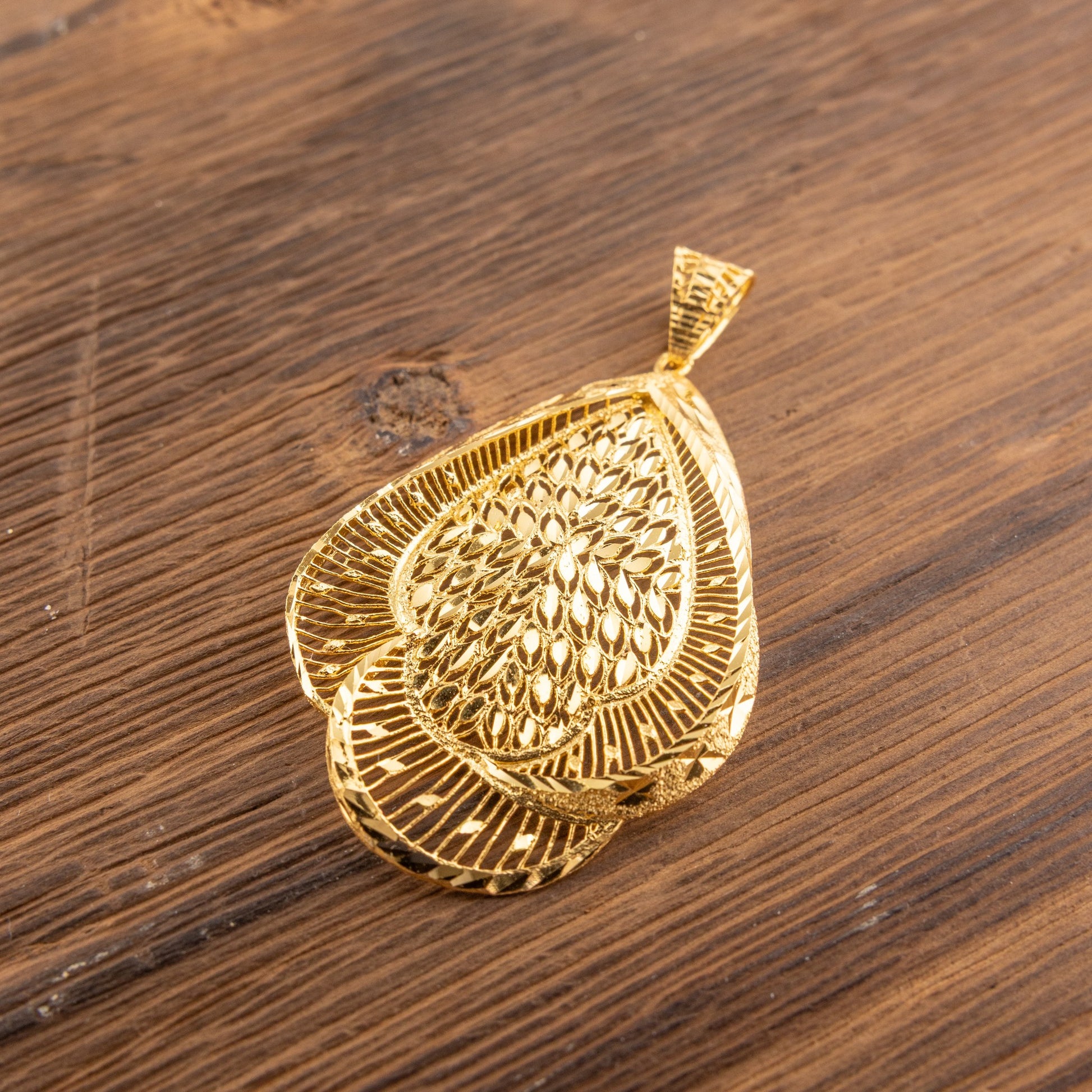 RP Pendants D99 — 925 silver, gold-plated filigree pendant