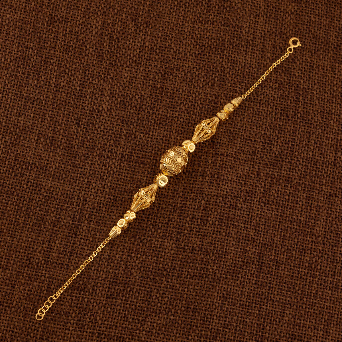 RP Beads & Ball Bracelet (D103) - 925 Silver & 24K Gold Plated - Falaq Jewellery Oman