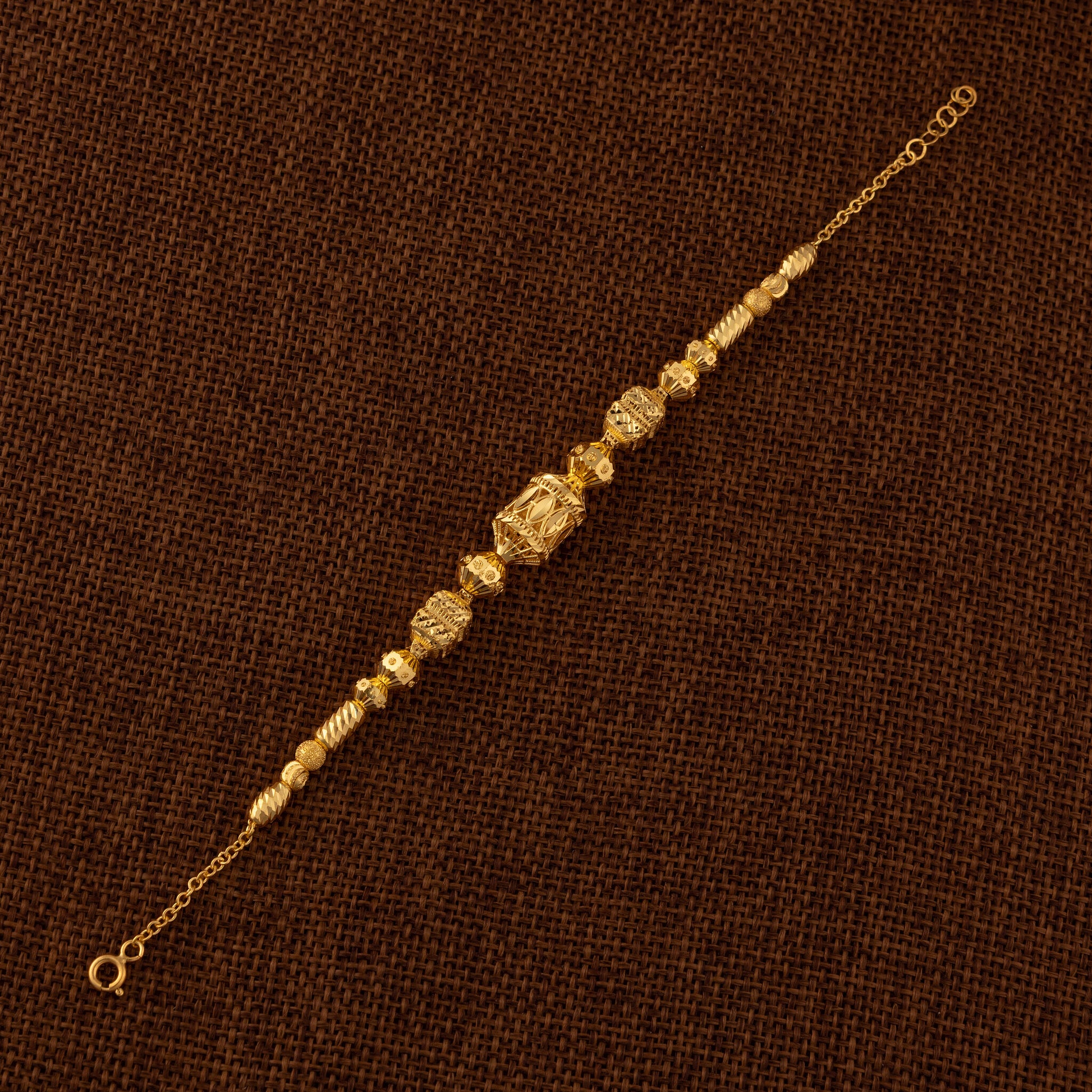 RP Beads & Ball Bracelet (D107) - 925 Silver & 24K Gold Plated - Falaq Jewellery Oman