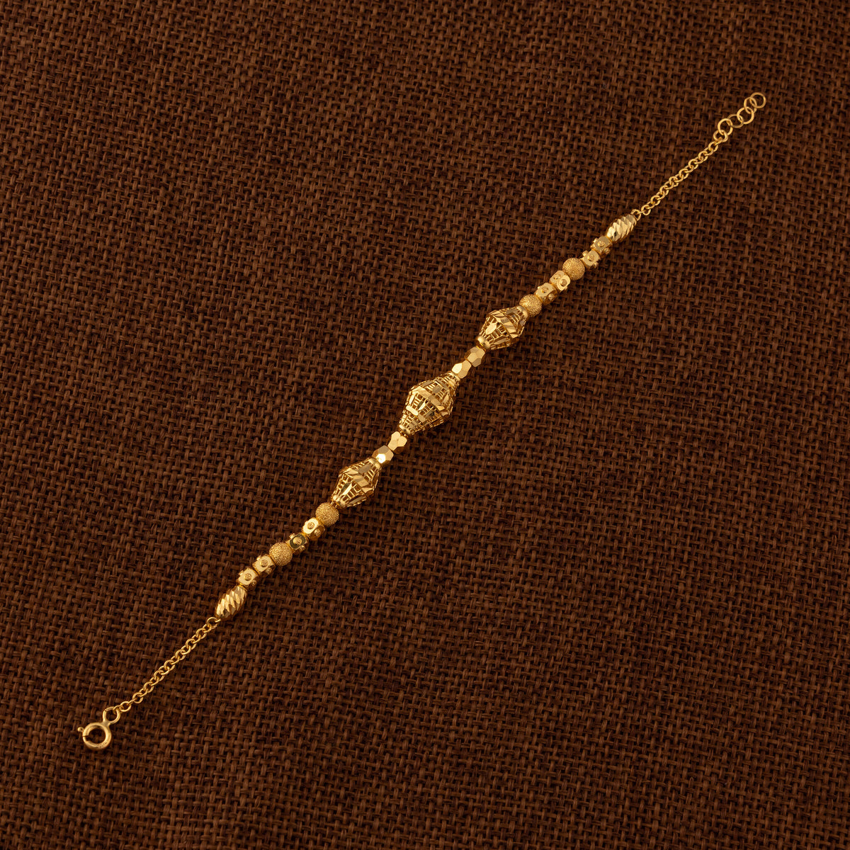 RP Beads & Ball Bracelet (D108) - 925 Silver & 24K Gold Plated - Falaq Jewellery Oman
