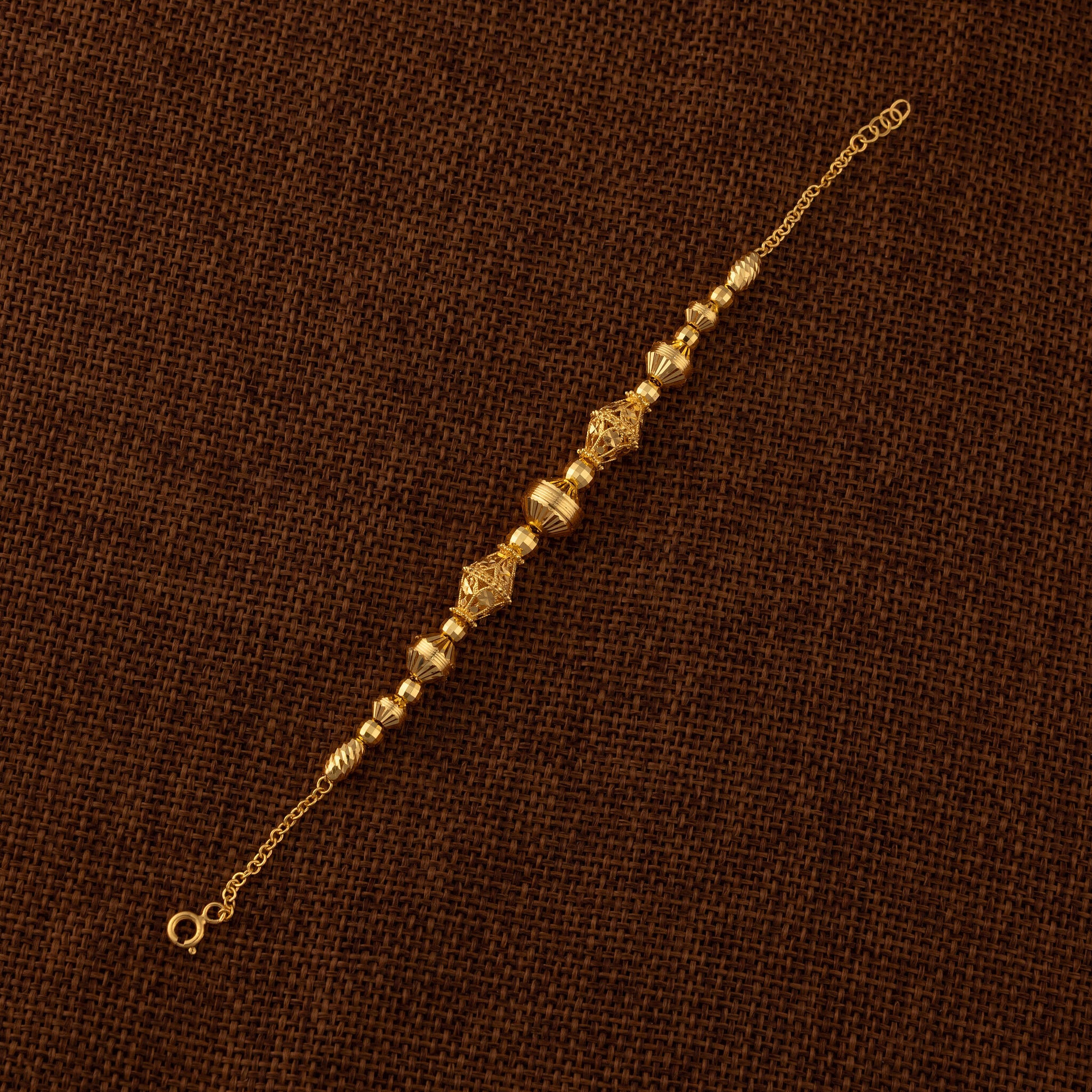 RP Beads & Ball Bracelet (D109) - 925 Silver & 24K Gold Plated - Falaq Jewellery Oman