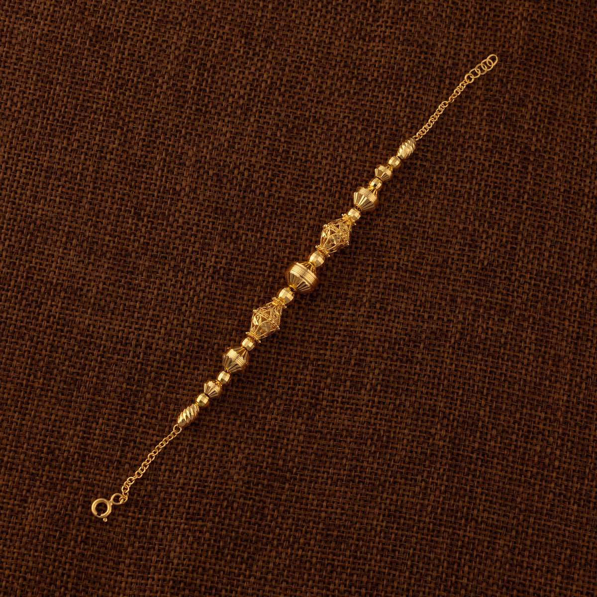 RP Beads & Ball Bracelet (D109) - 925 Silver & 24K Gold Plated - Falaq Jewellery Oman