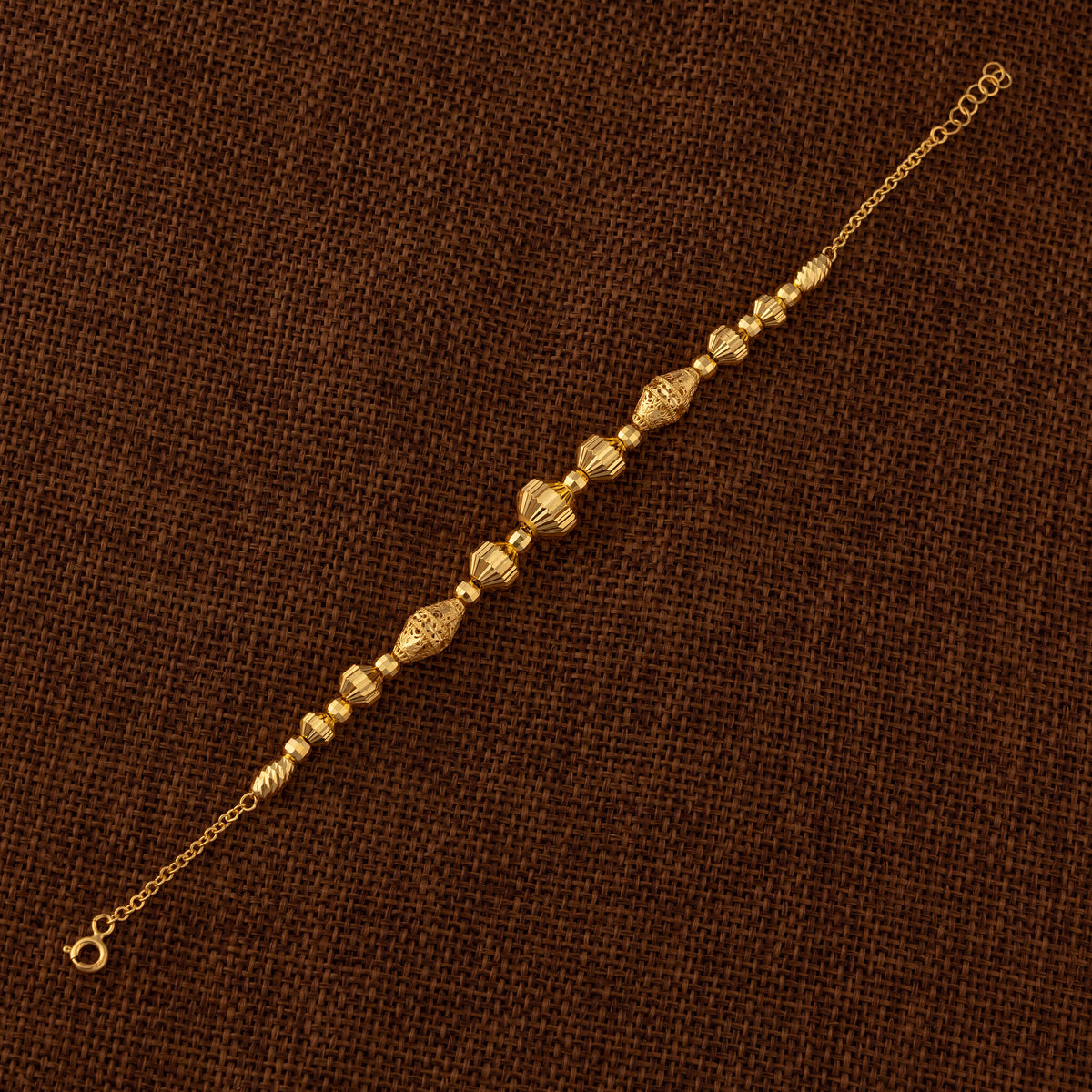 RP Beads & Ball Bracelet (D113) - 925 Silver & 24K Gold Plated - Falaq Jewellery Oman