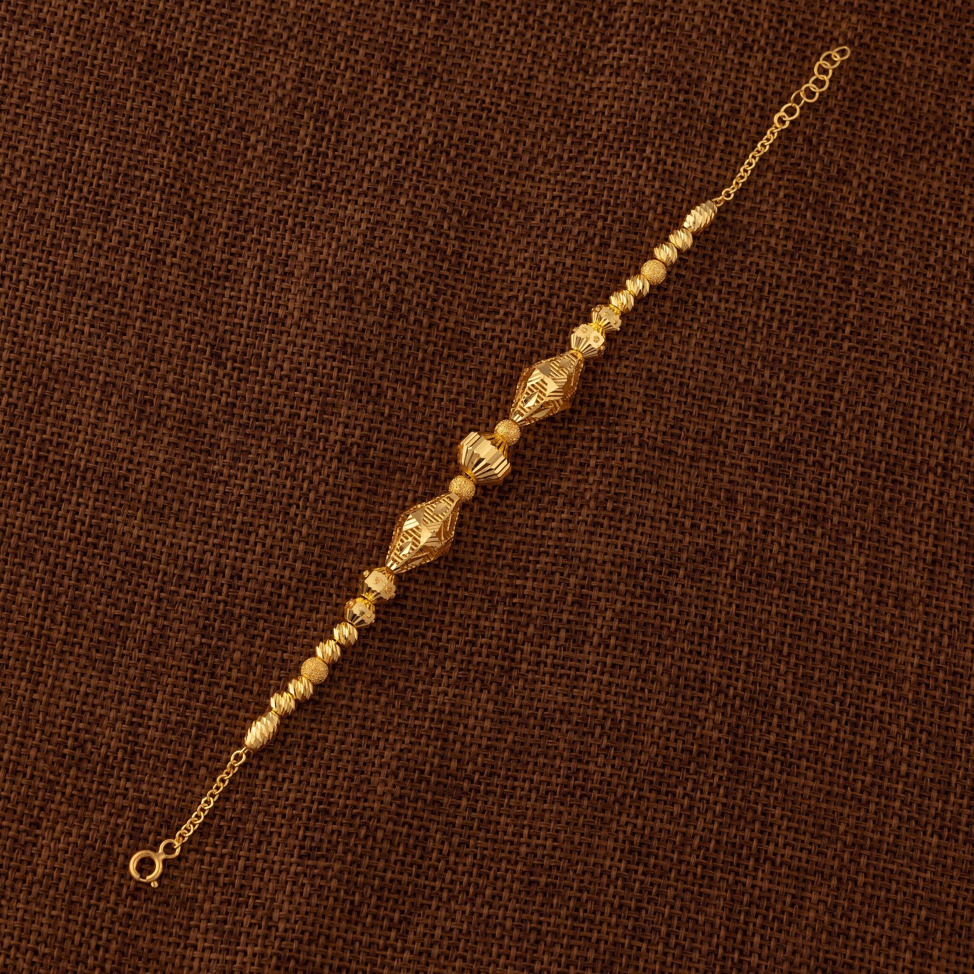 RP Beads & Ball Bracelet (D114) - 925 Silver & 24K Gold Plated - Falaq Jewellery Oman