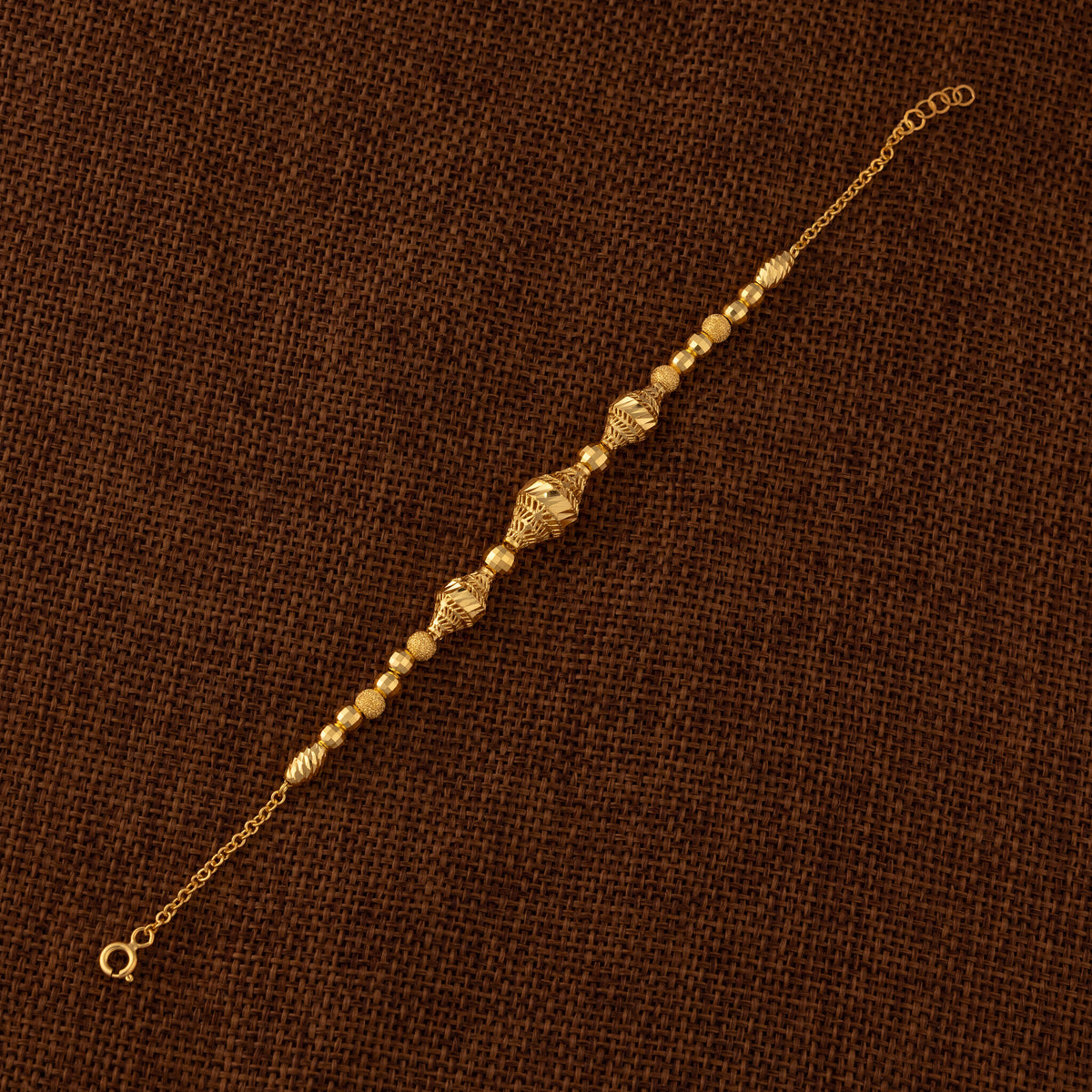 RP Beads & Ball Bracelet (D117) - 925 Silver & 24K Gold Plated - Falaq Jewellery Oman