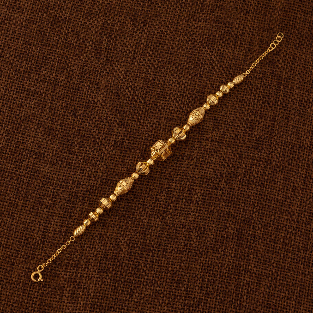 RP Beads & Ball Bracelet (D125) - 925 Silver & 24K Gold Plated - Falaq Jewellery Oman