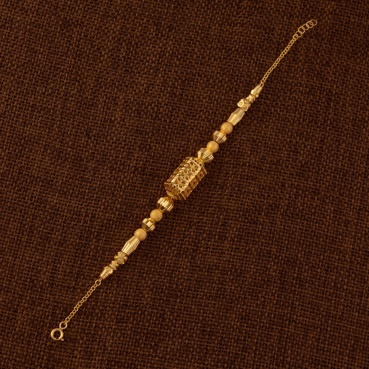 RP Beads & Ball Bracelet (D127) - 925 Silver & 24K Gold Plated - Falaq Jewellery Oman