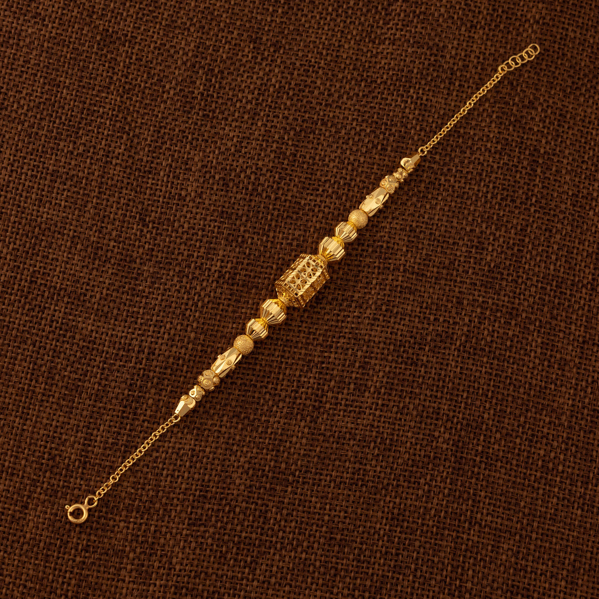 RP Beads & Ball Bracelet (D128) - 925 Silver & 24K Gold Plated - Falaq Jewellery Oman