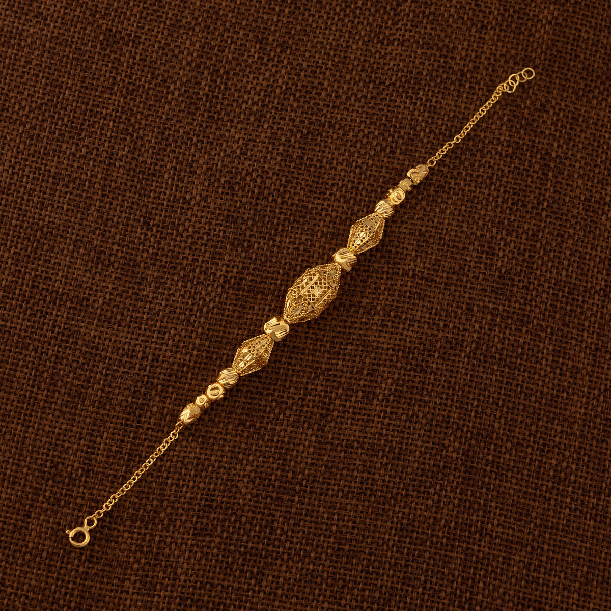 RP Beads & Ball Bracelet (D130) - 925 Silver & 24K Gold Plated - Falaq Jewellery Oman