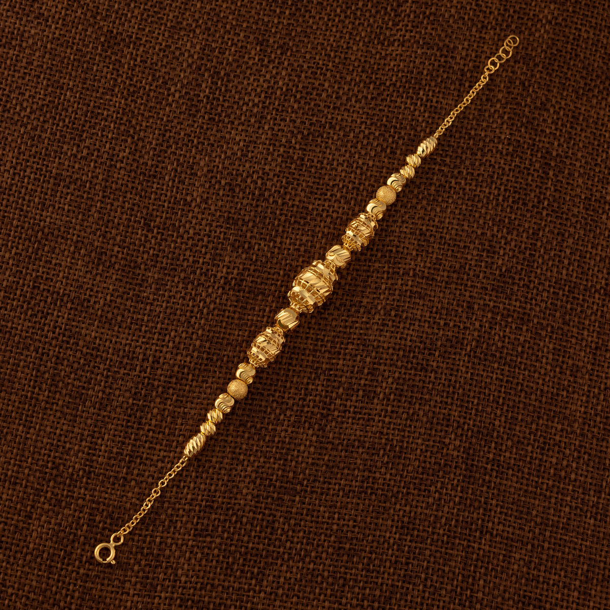 RP Beads & Ball Bracelet (D131) - 925 Silver & 24K Gold Plated - Falaq Jewellery Oman