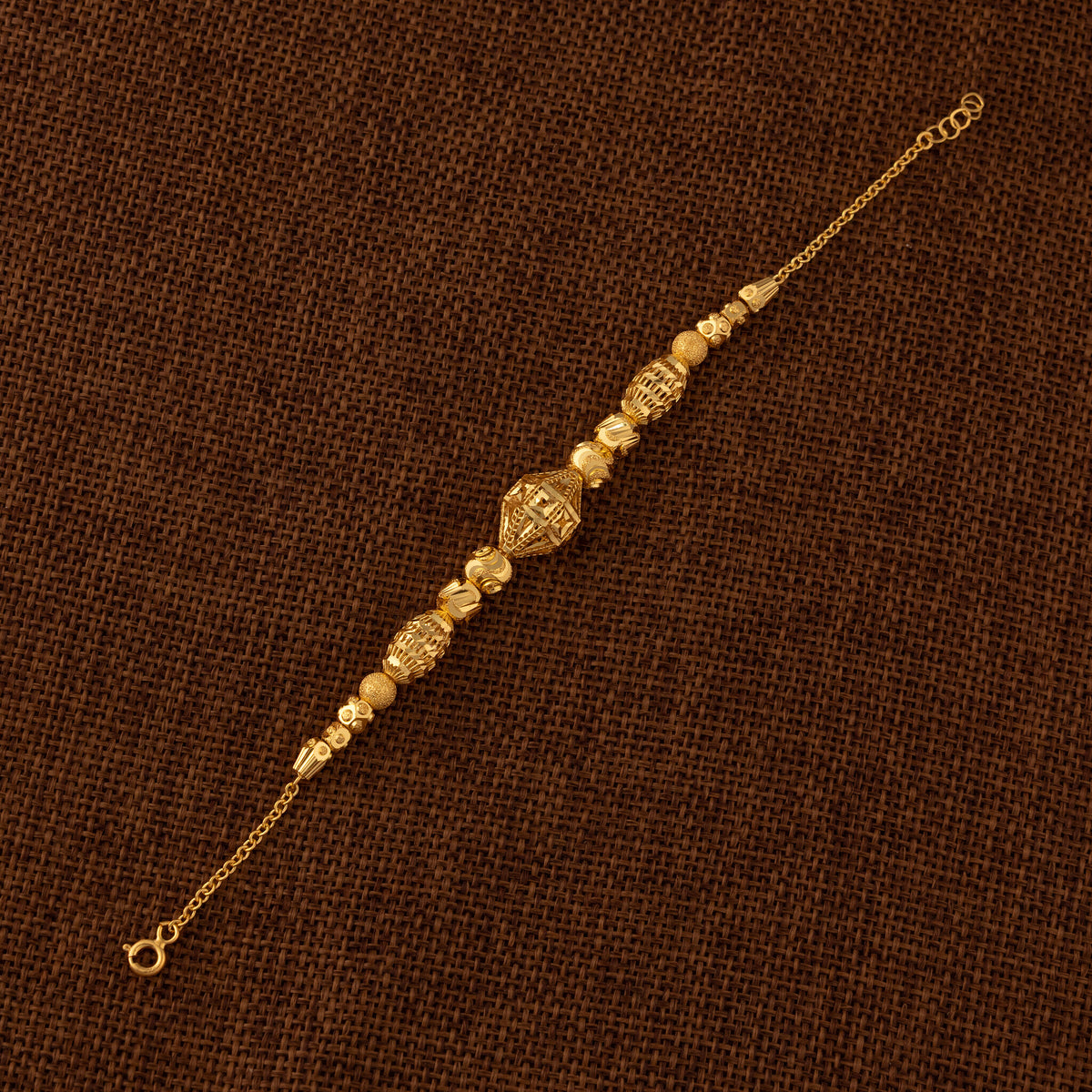 RP Beads & Ball Bracelet (D133) - 925 Silver & 24K Gold Plated - Falaq Jewellery Oman