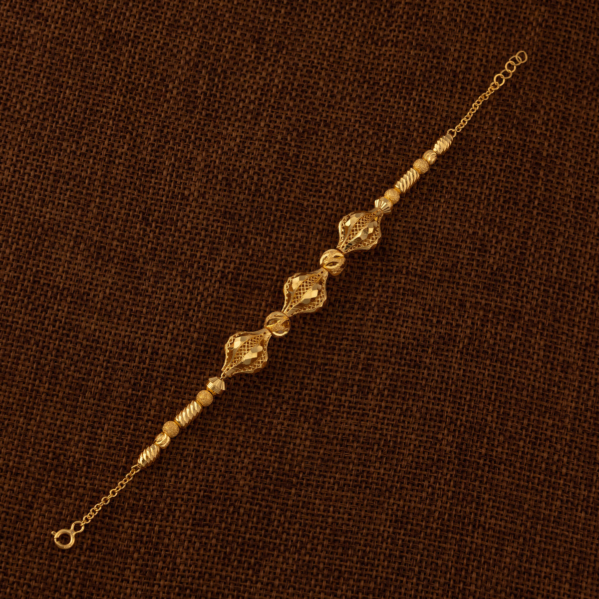 RP Beads & Ball Bracelet (D134) - 925 Silver & 24K Gold Plated - Falaq Jewellery Oman