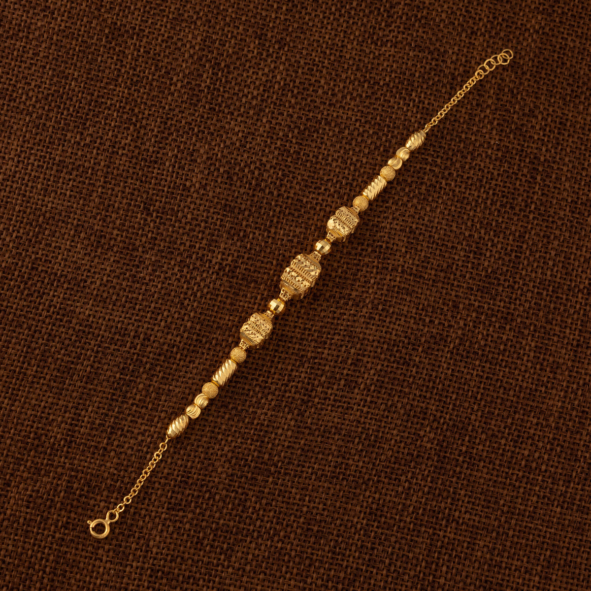 RP Beads & Ball Bracelet (D135) - 925 Silver & 24K Gold Plated - Falaq Jewellery Oman