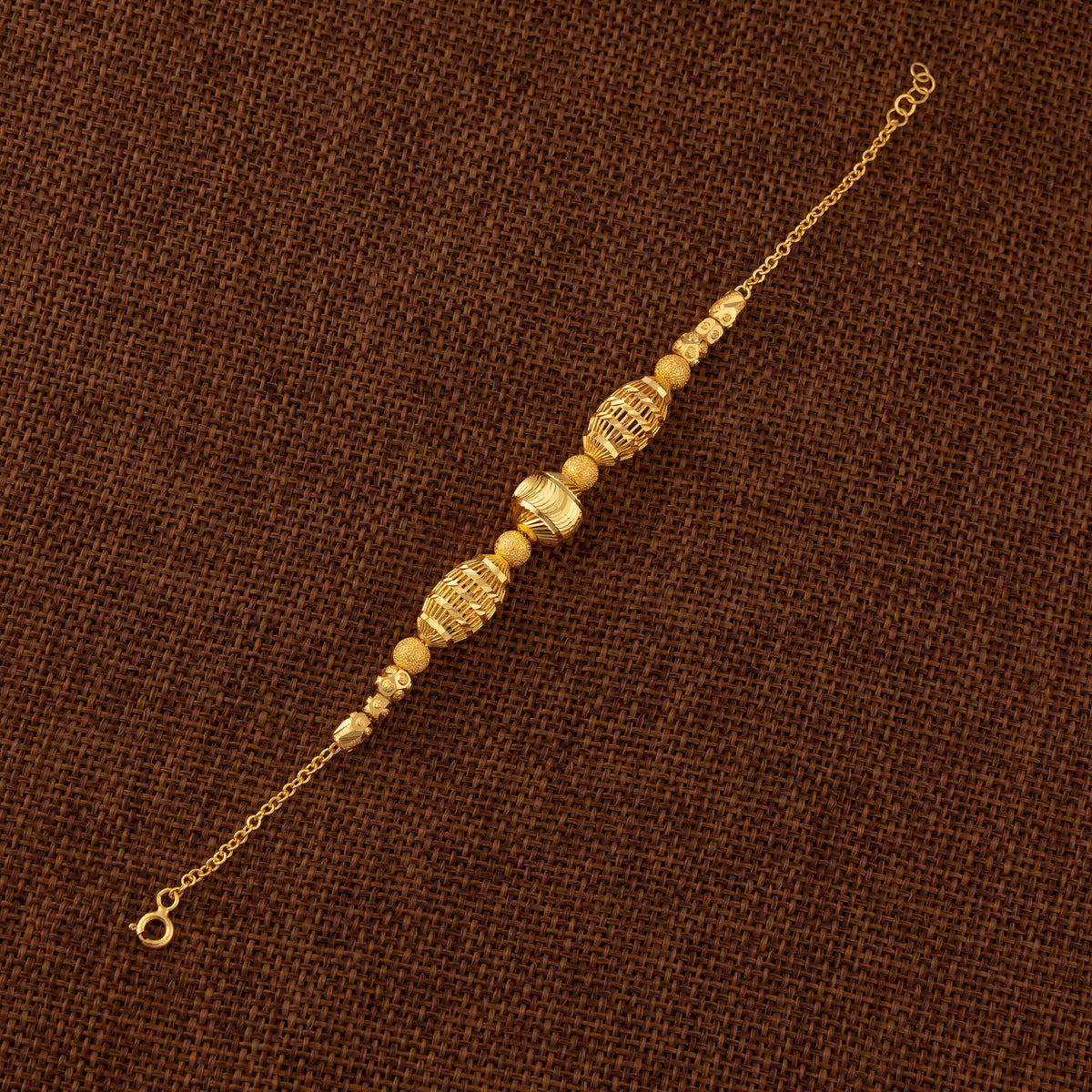 RP Beads & Ball Bracelet (D137) - 925 Silver & 24K Gold Plated - Falaq Jewellery Oman