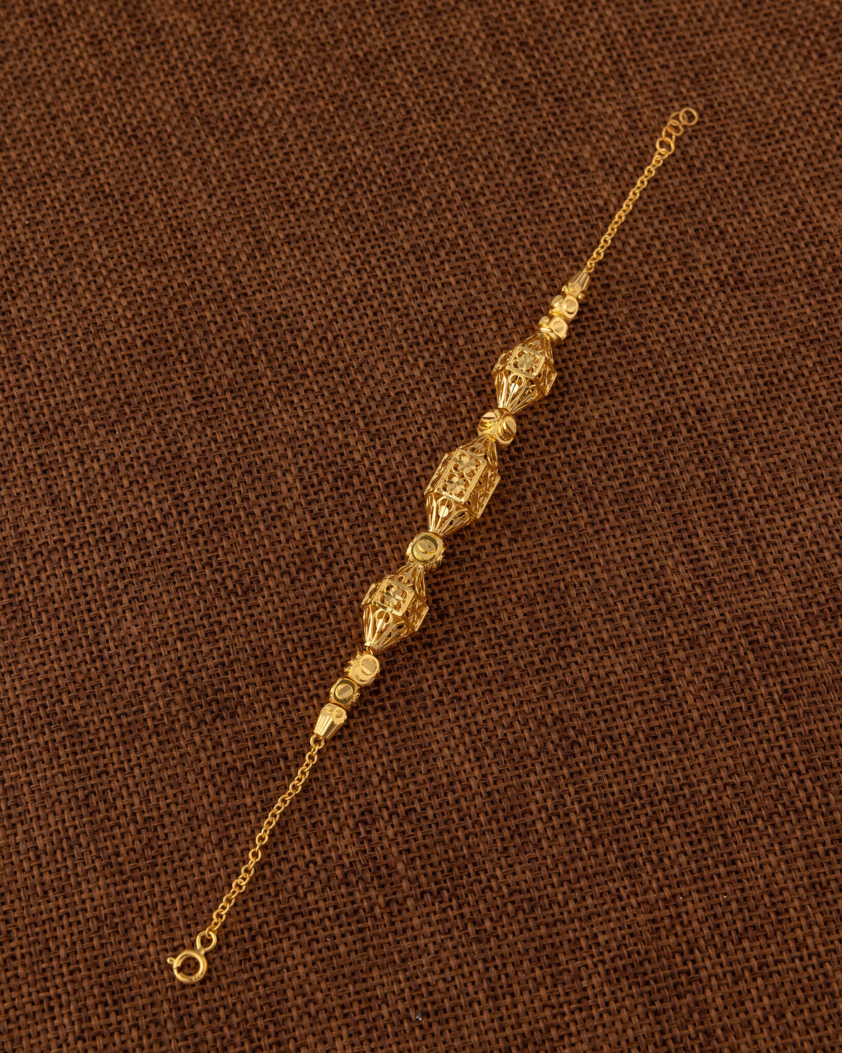 RP Beads & Ball Bracelet (D138) - 925 Silver & 24K Gold Plated - Falaq Jewellery Oman