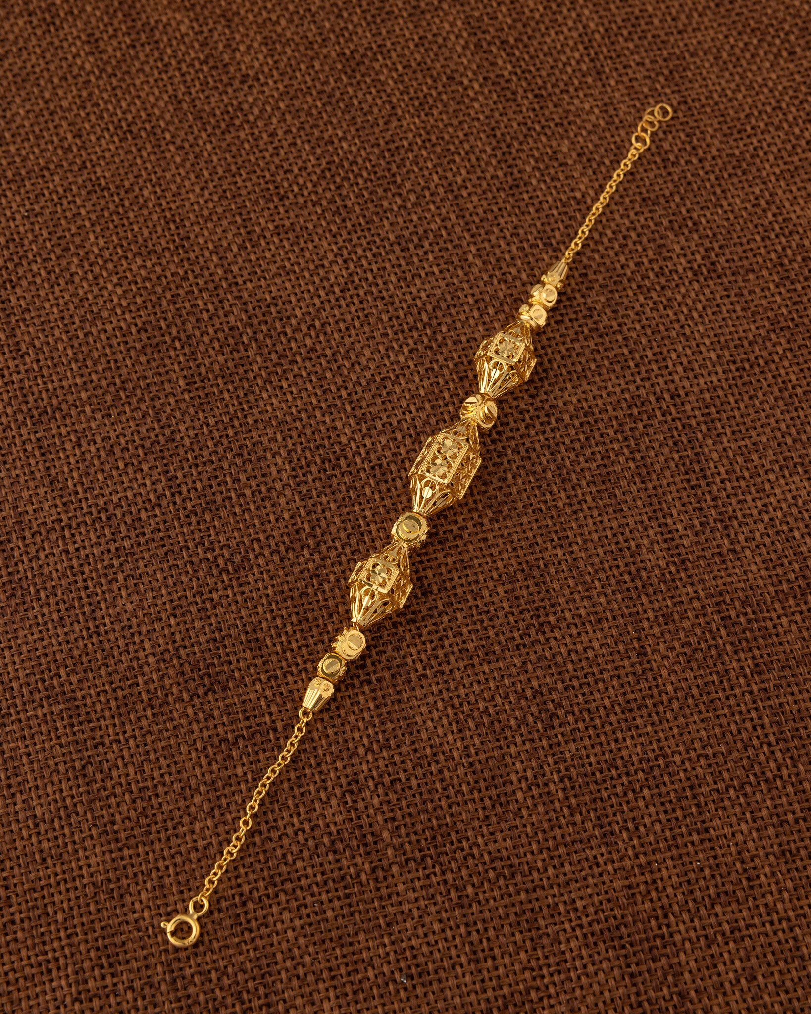 RP Beads & Ball Bracelet (D138) - 925 Silver & 24K Gold Plated - Falaq Jewellery Oman