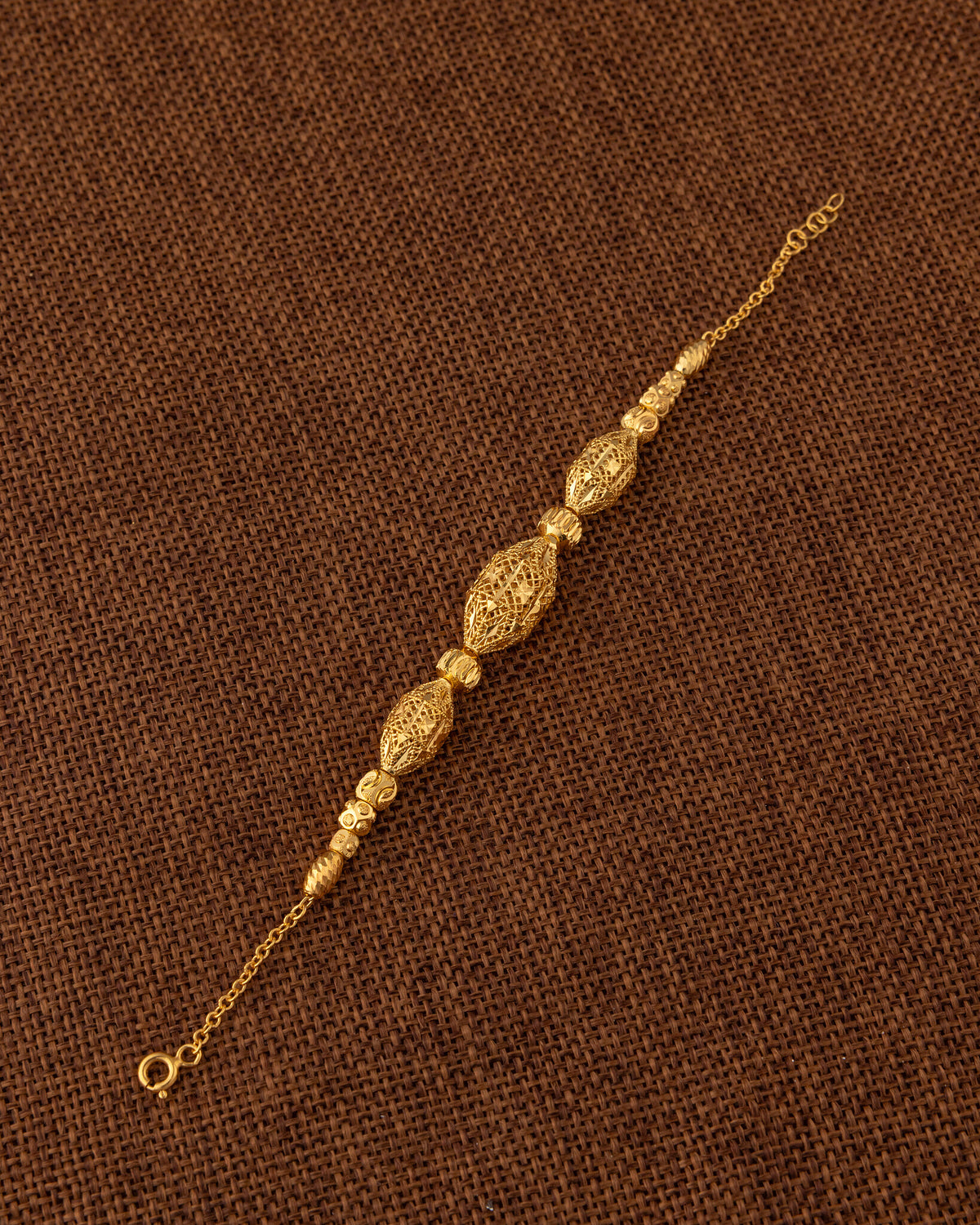 RP Beads & Ball Bracelet (D139) - 925 Silver & 24K Gold Plated - Falaq Jewellery Oman