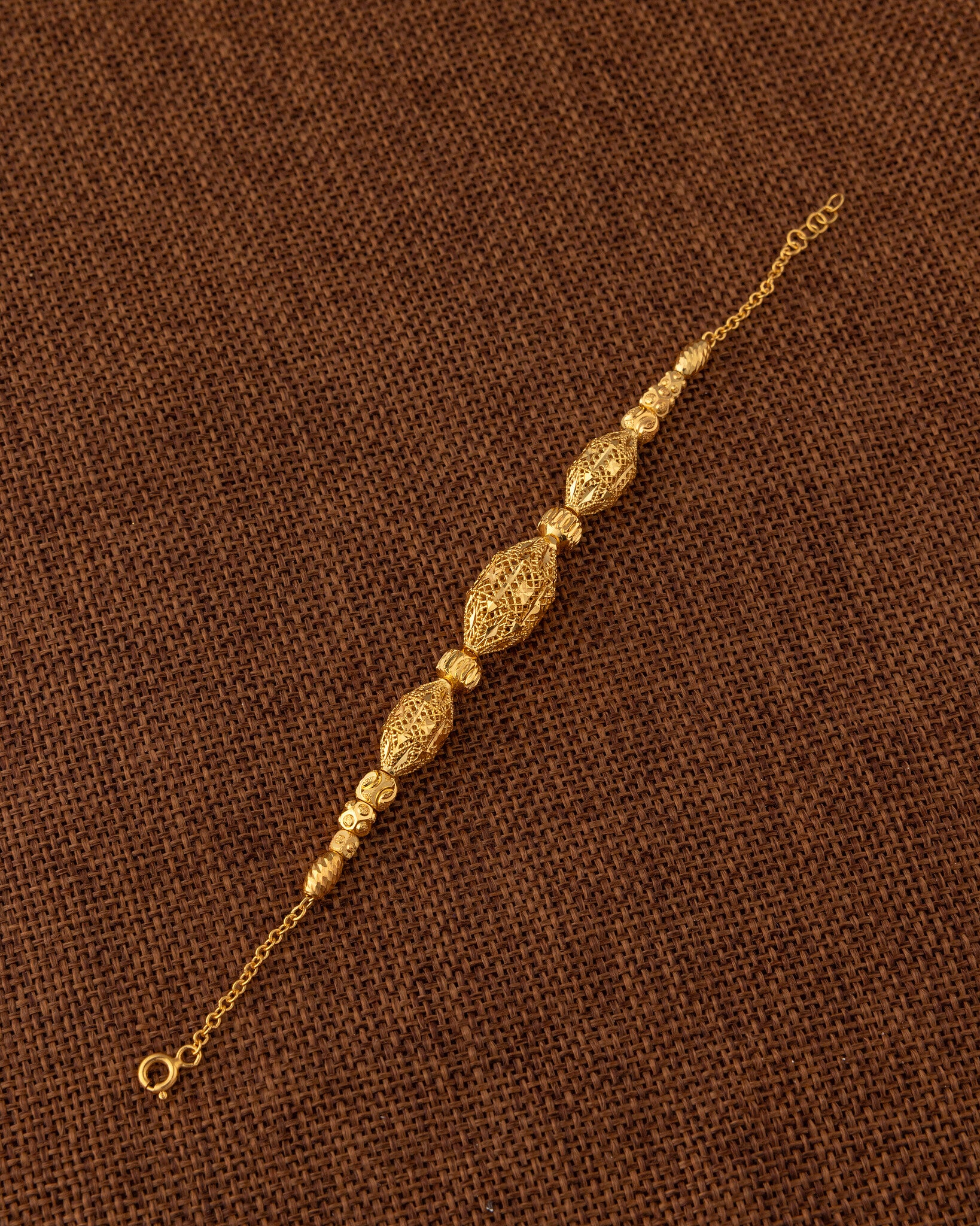 RP Beads & Ball Bracelet (D139) - 925 Silver & 24K Gold Plated - Falaq Jewellery Oman