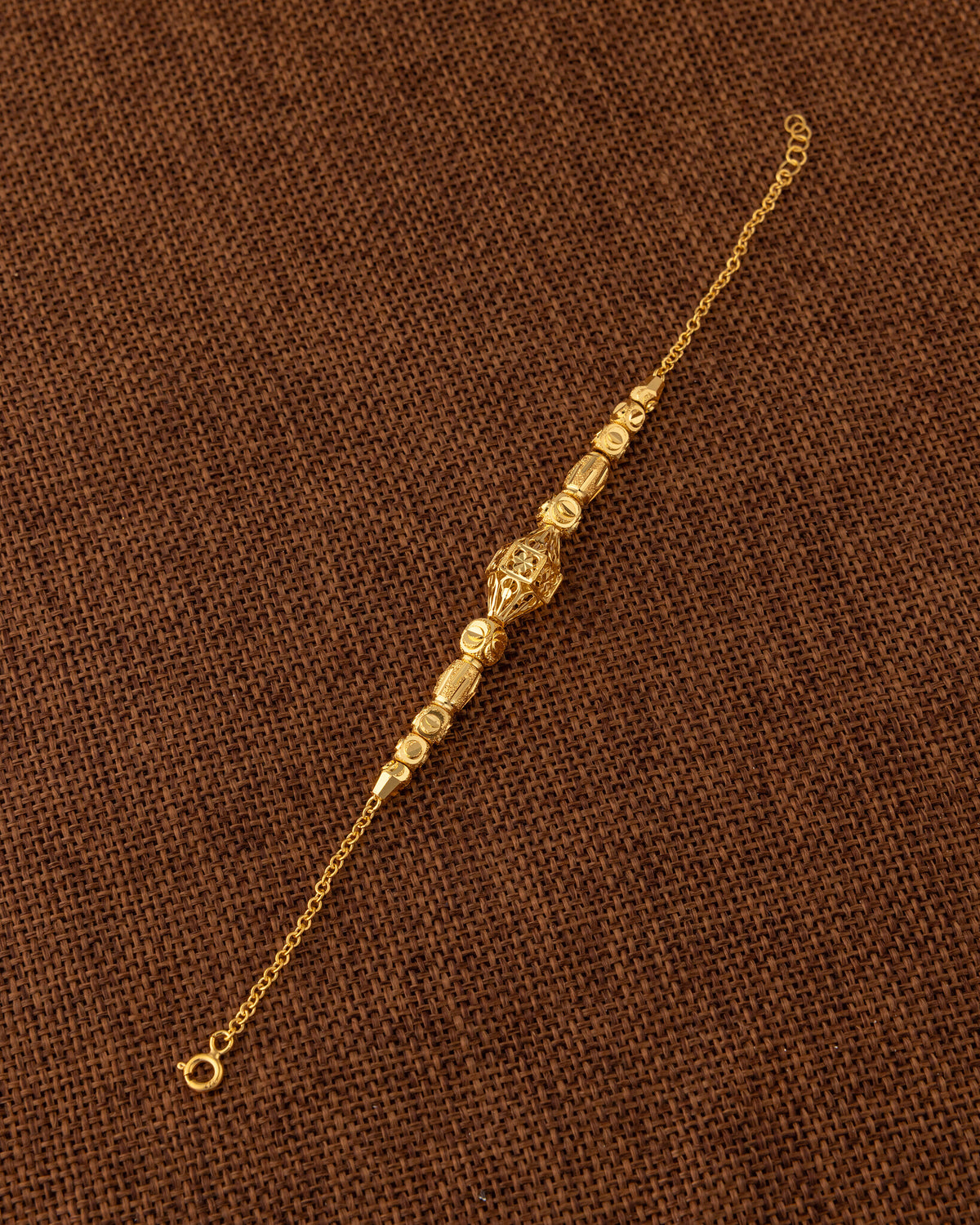 RP Beads & Ball Bracelet (D140) - 925 Silver & 24K Gold Plated - Falaq Jewellery Oman