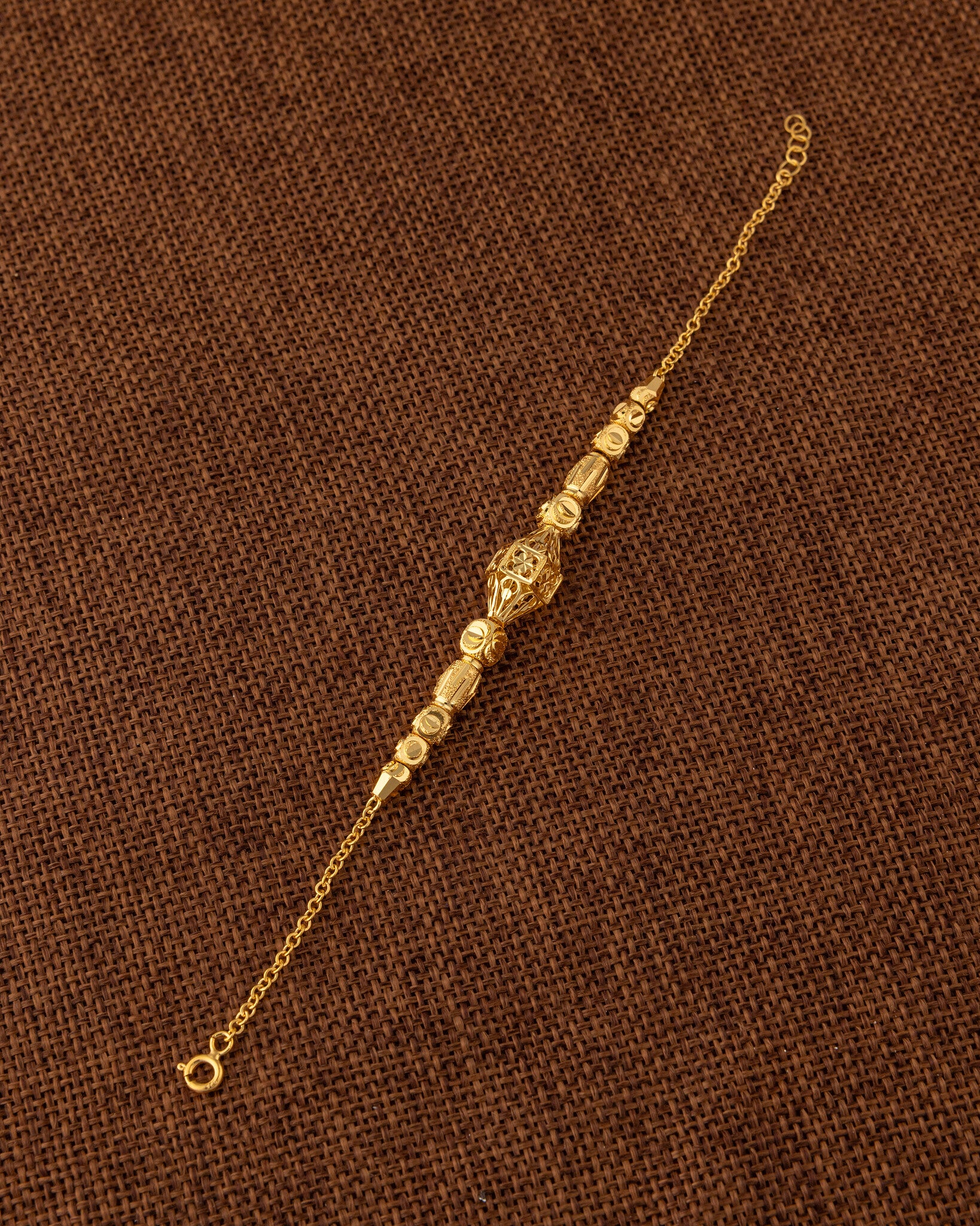 RP Beads & Ball Bracelet (D140) - 925 Silver & 24K Gold Plated - Falaq Jewellery Oman