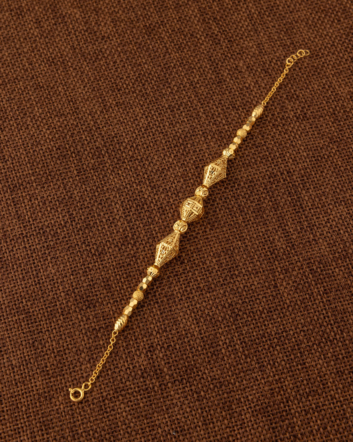 RP Beads & Ball Bracelet (D141) - 925 Silver & 24K Gold Plated - Falaq Jewellery Oman