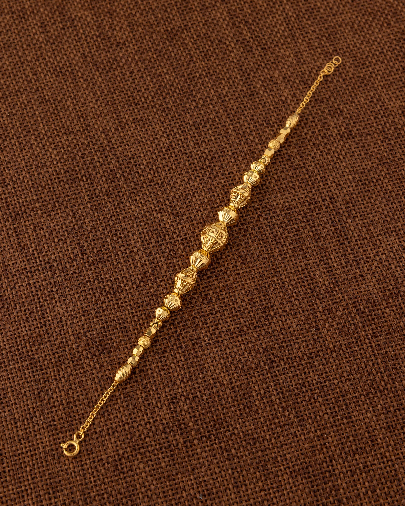 RP Beads & Ball Bracelet (D112) - 925 Silver & 24K Gold Plated - Falaq Jewellery Oman