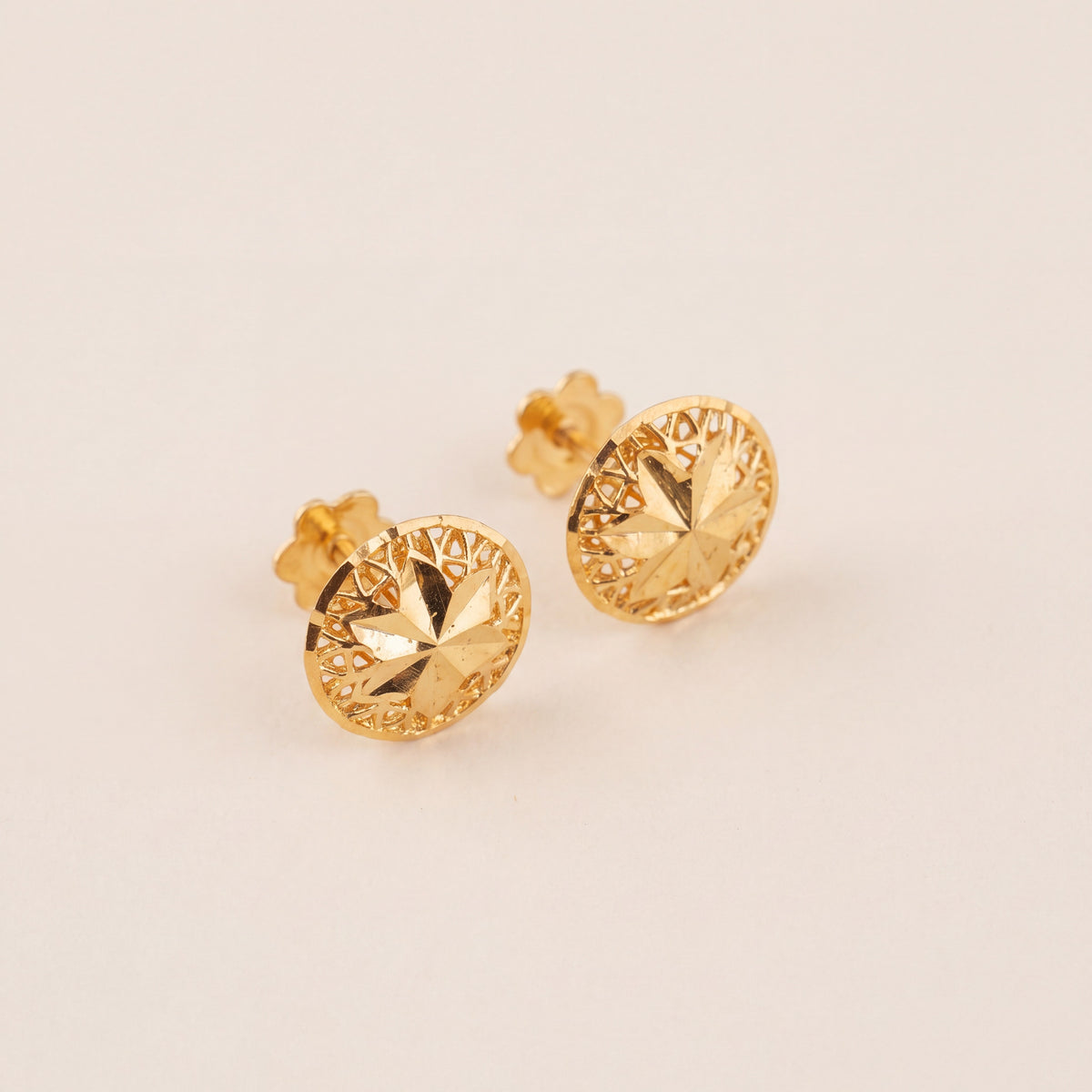 Sphere Stud Earrings 2, 925 silver 24K gold plated