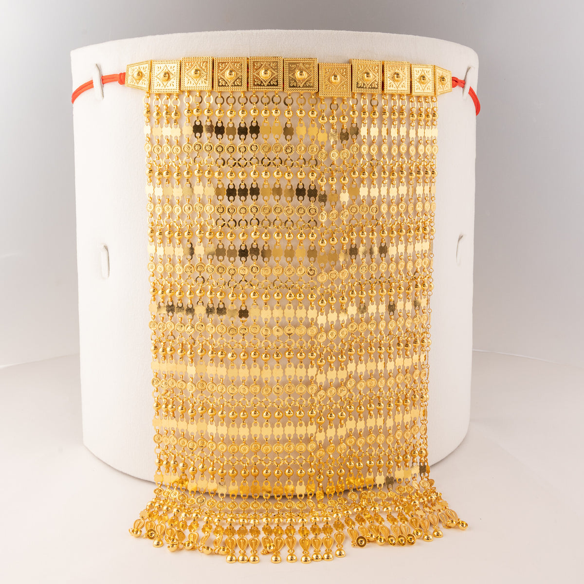 Square Gold Martasha (8 Line) - 925 Silver & 24K Gold Plated - Falaq Jewellery Oman