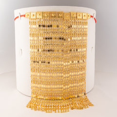 Square Gold Martasha (8 Line) - 925 Silver & 24K Gold Plated - Falaq Jewellery Oman