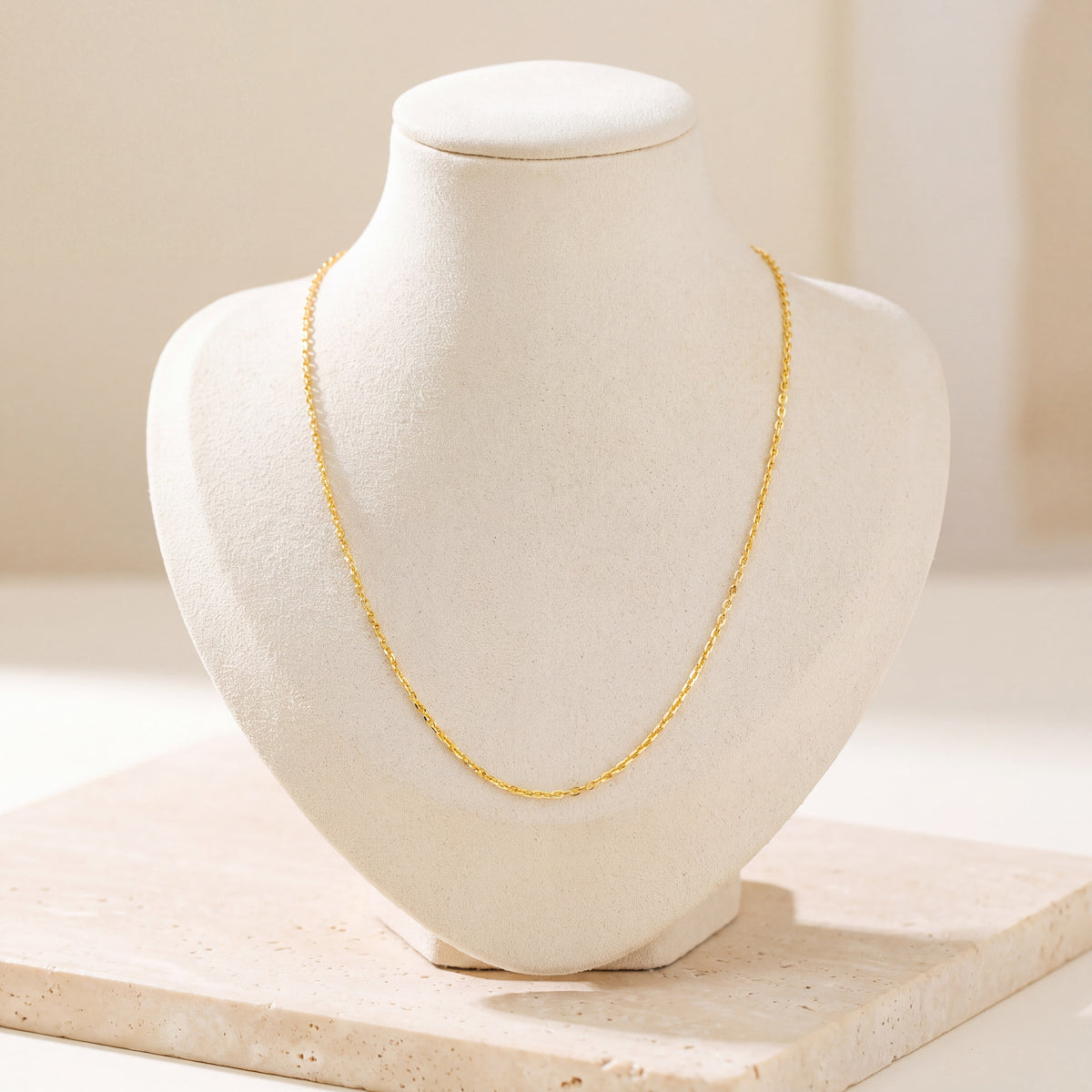 Square Link Chain 2 on travertine