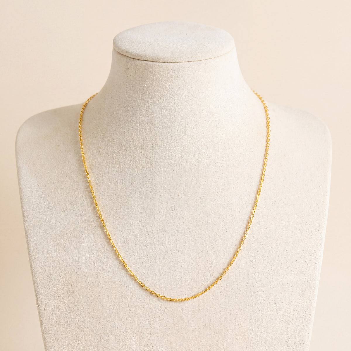 Square Link Chain 2, 925 silver 24K gold plated