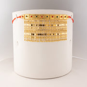 Square Stone Martasha (2 Line) - 925 Silver & 24K Gold Plated - Falaq Jewellery Oman
