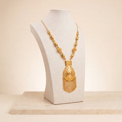 Traditional Mala Necklace 13 on travertine