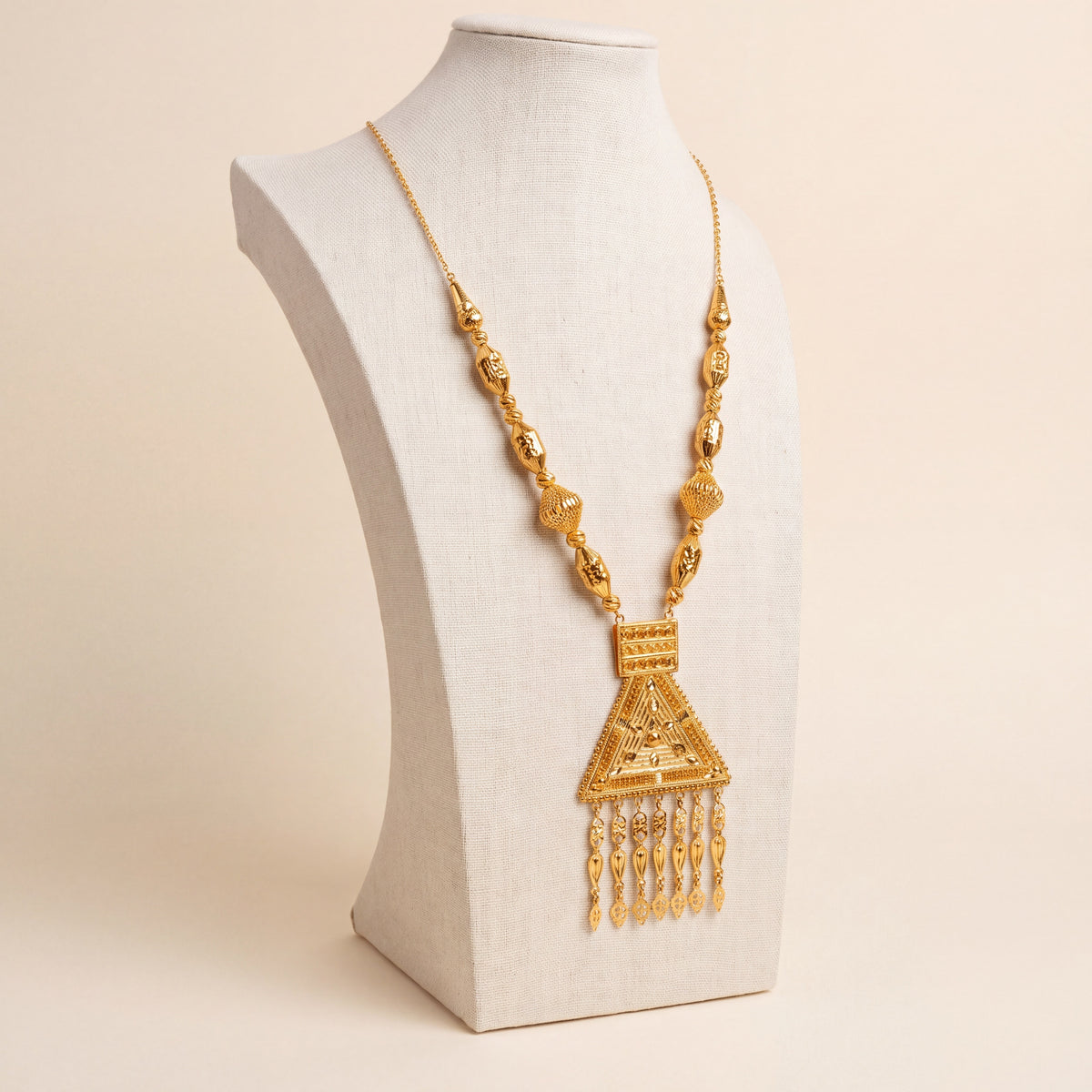 Traditional Mala Necklace 14, 925 silver 24K gold plated