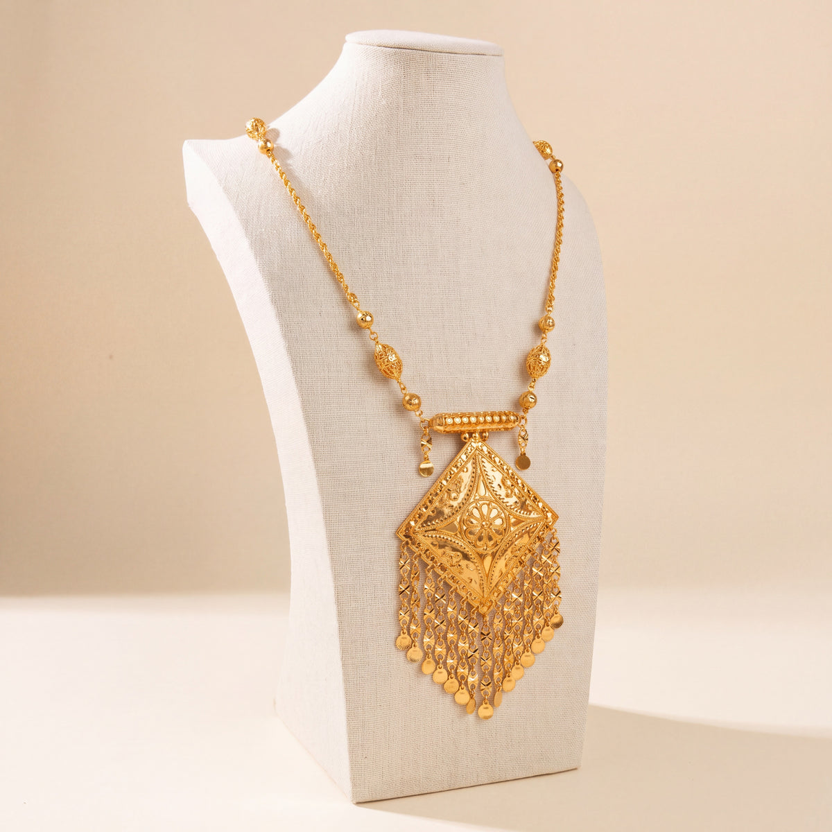 Traditional Mala Necklace 40, 925 silver 24K gold plated
