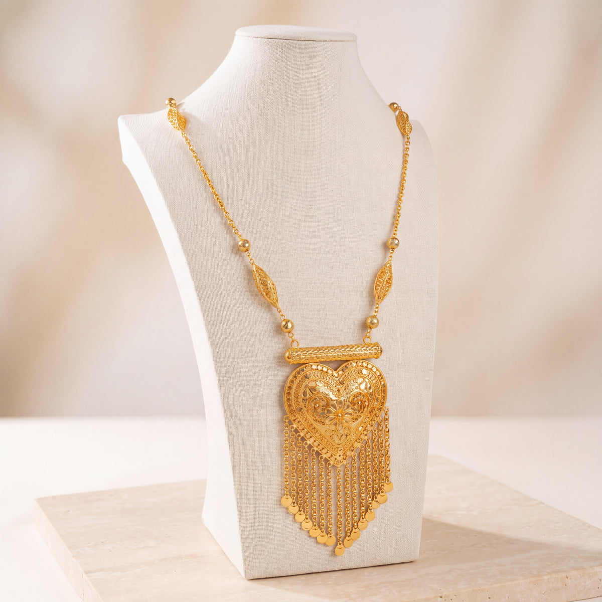 Traditional Mala Necklace 44 on travertine
