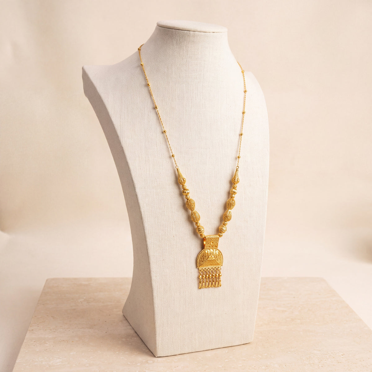 Traditional Mala Necklace 48 on travertine