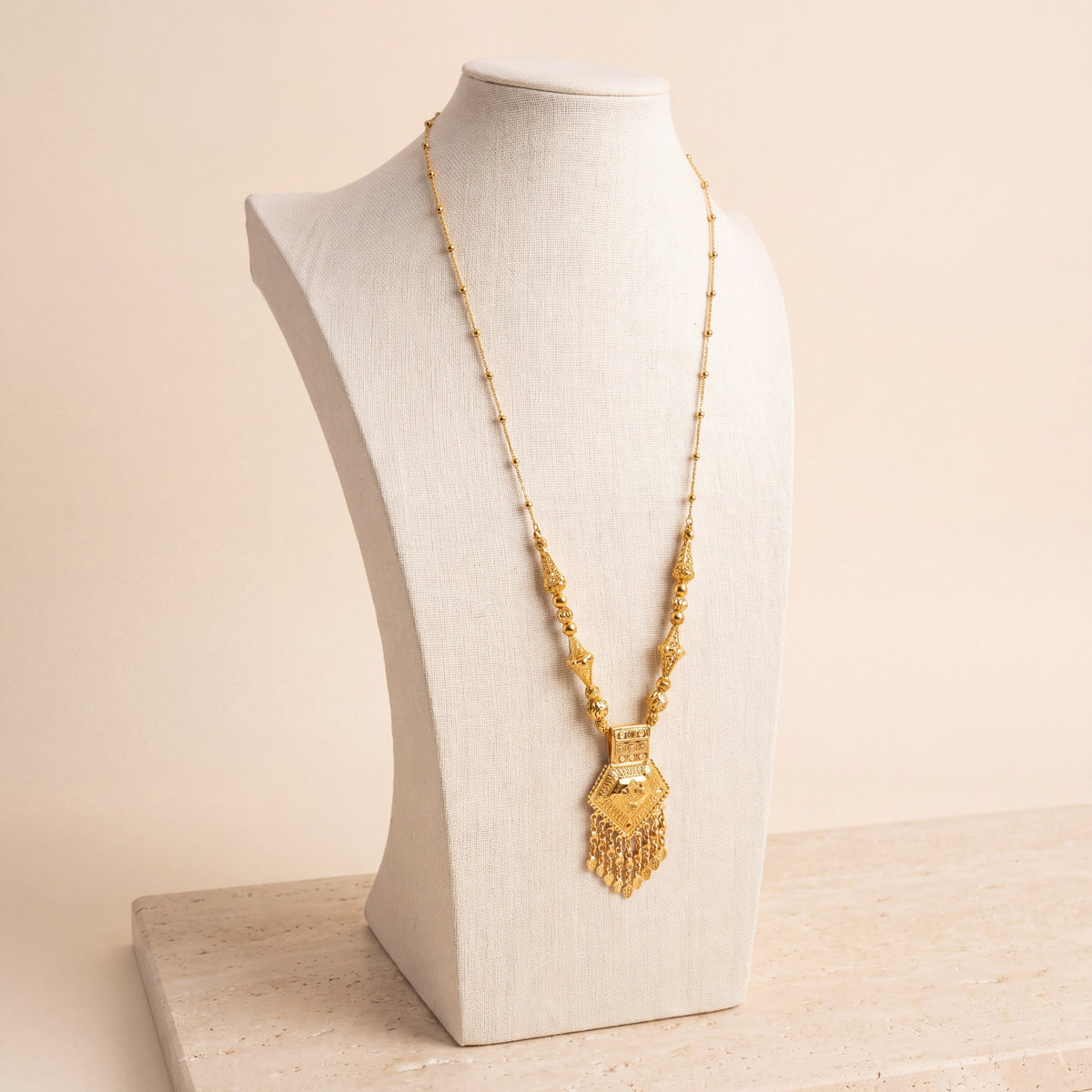 Traditional Mala Necklace 56 on travertine